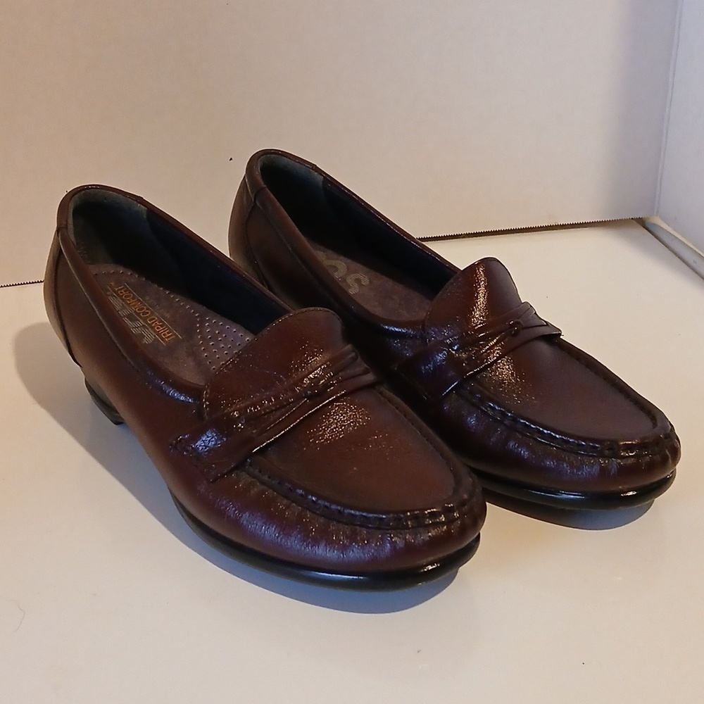 SAS Dark Brown Leather Slip-On Loafers